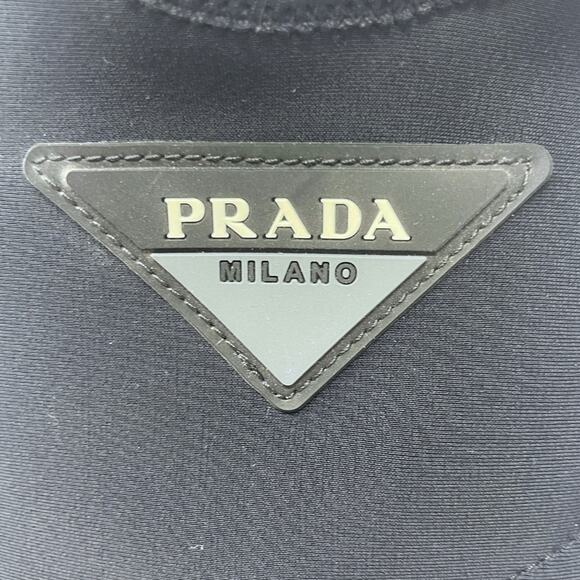 Prada Boots Triangle LOGO Shoes Nylon Pointed Toe 65mm Ankle Stiletto Heels EU37 - Picture 11 of 12